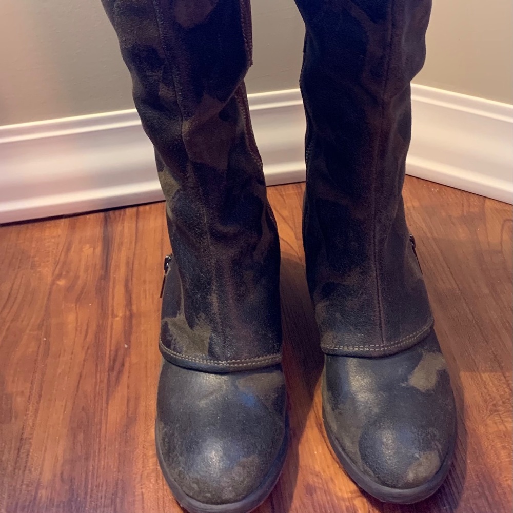 Distressed Camouflage spats Boots